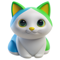 hermosa 3d gato en multicolores png