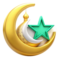 lindo 3d eid Mubarak dourado cor dentro a logotipo estilo png