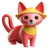 Beautiful 3D Cat in the Mexican Style png