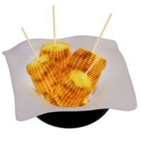 Grill Grill zum Camping , Mais auf transparent Hintergrund , 3d Rendern png