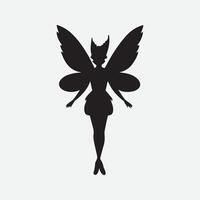 beautiful fairy silhouette vector template