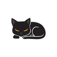 linda gato dormido silueta vector Arte ilustración