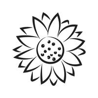 Flower line art on white background vector illustration