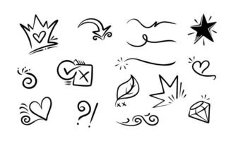 Doodle element vector set, for concept design.