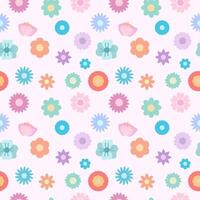 Web Seamless modern pattern with flowers on a pink background. Vector ornament