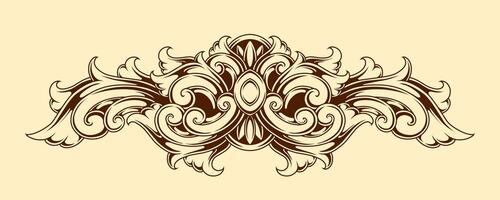 Classic style frame design with exquisite engraving and luxury vector
