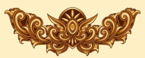 Classic style frame design with exquisite engraving and luxury vector