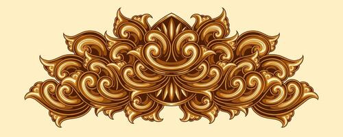 Free vector Classic style frame design with exquisite engraving and luxury