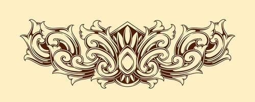 Classic style frame design with exquisite engraving and luxury vector