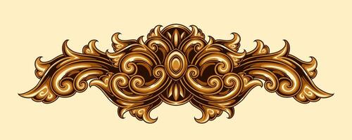 Classic style frame design with exquisite engraving and luxury vector