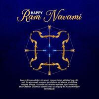 happy ram navami illustration with gradient color vector