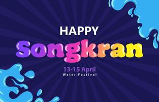 beautiful songkran illustration with gradient color vector