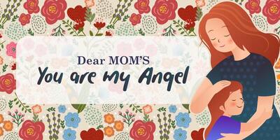 Happy mothers day illustration for background, social media, cover, banner and cards vector