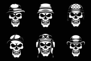 Skull Bundle Black and White vector