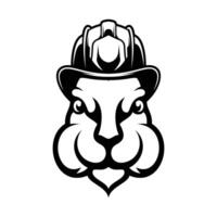 Rabbit Firefighter Outline Version vector