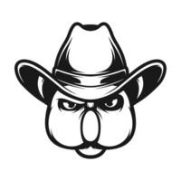 Koala Cowboy Outline Version vector