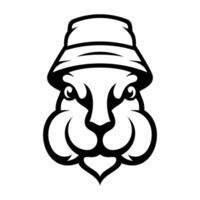 Rabbit Bucket Hat Outline Version vector