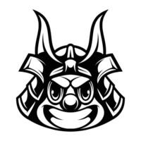 Clown Samurai Outline Version vector