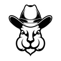 Rabbit Cowboy Outline Version vector