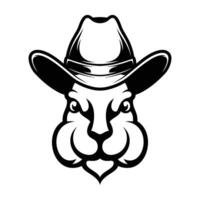 Rabbit Cowboy Outline Version vector