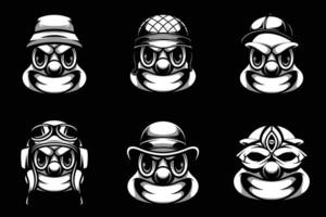 Clown Bundle Black and White vector