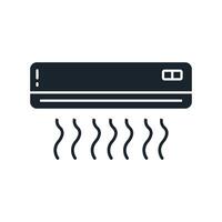 Air conditioner flat icon. Climate control system. Vector illustration. AC unit icon