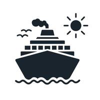 crucero Embarcacion icono. verano y turismo. Envío concepto. vector ilustración