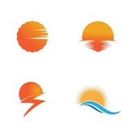 Sun logo vector template symbol design