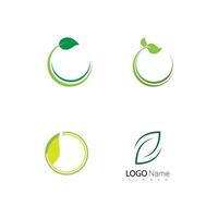 Green leaf logo vector template element symbol design