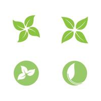 Green leaf logo vector template element symbol design
