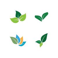 Green leaf logo vector template element symbol design