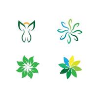 Green leaf logo vector template element symbol design