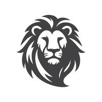 Lion Head Logo Monochrome Design vector