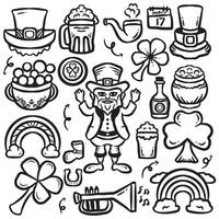 St Patric's Day Collection Hand Draw Doodles vector