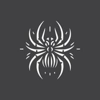 Spider Logo Monochrome in Black and White vector