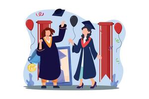 Graduation Day Flat Illustration Design vector