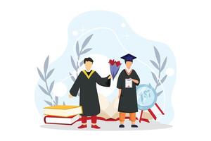 Graduation Day Flat Illustration Design vector