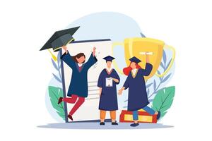 Graduation Day Flat Illustration Design vector