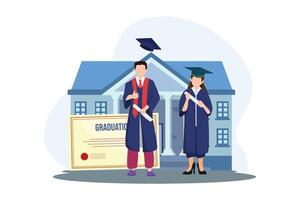 Graduation Day Flat Illustration Design vector