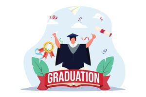 Graduation Day Flat Illustration Design vector