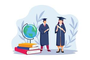 Graduation Day Flat Illustration Design vector