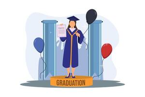 Graduation Day Flat Illustration Design vector