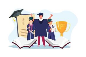 Graduation Day Flat Illustration Design vector