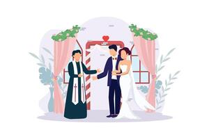 Wedding Couple Flat Illustration Design vector