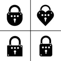 Vector black and white illustration of padlock icon for business. Stock vector design.