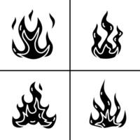 Vector black and white illustration of fire icon for business. Stock vector design.