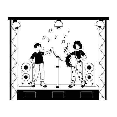 Rock Band Silhouette Vector Art, Icons, and Graphics for Free Download