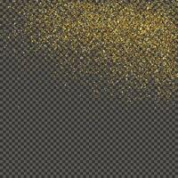 Gold glittering dust on a gray background. Dust with gold glitter effect and empty space for your text.  Vector illustration