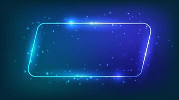 Neon frame with shining effects and sparkles vector