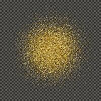 Gold glittering dust on a gray background. Dust with gold glitter effect and empty space for your text.  Vector illustration